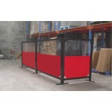 Set 2+2 - 1.5m High Black Square Tube Cafe Wind Barrier  with Plain PVC Panel